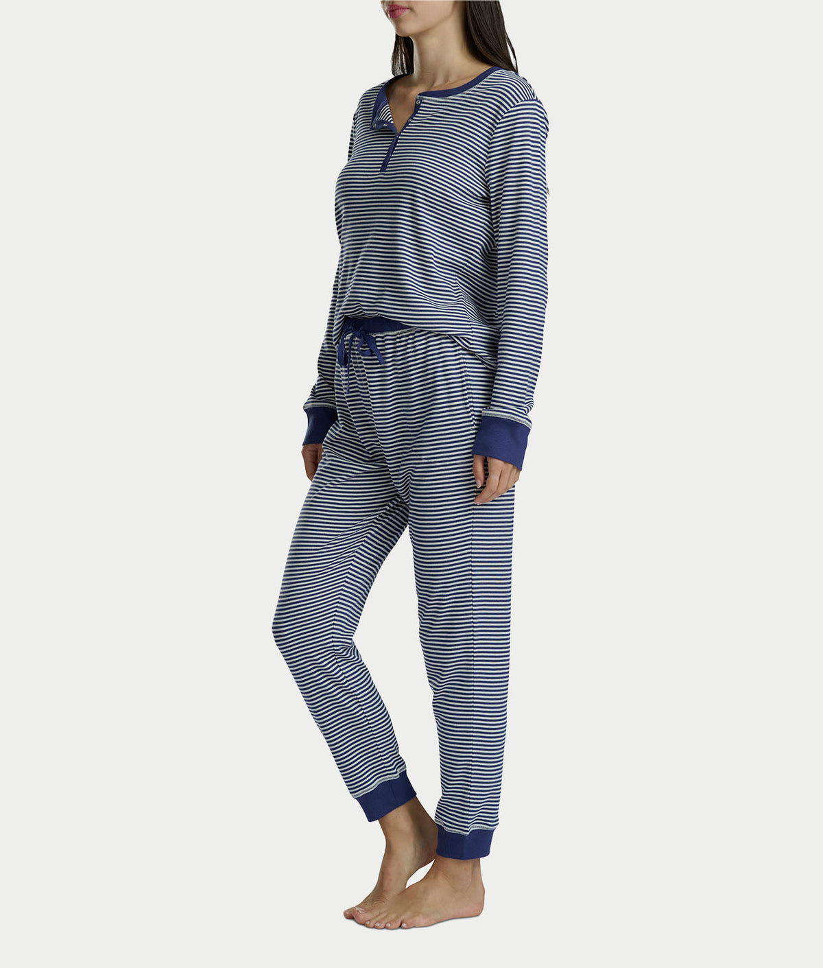 Long Sleeve Rib Henley Jogger Set