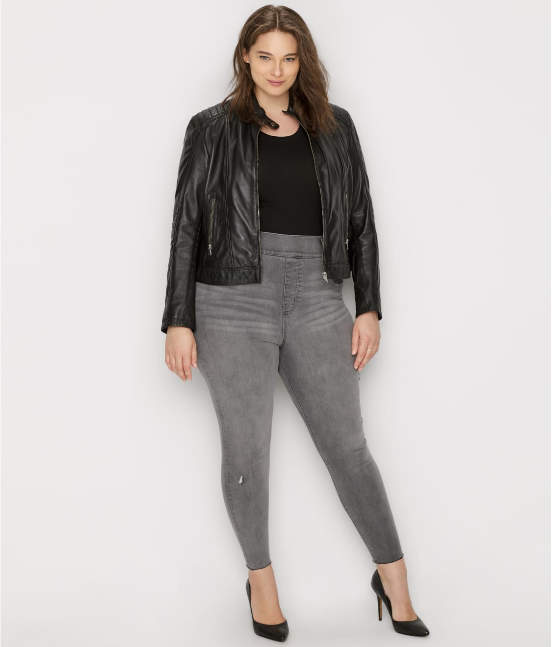 Distressed Denim Leggings