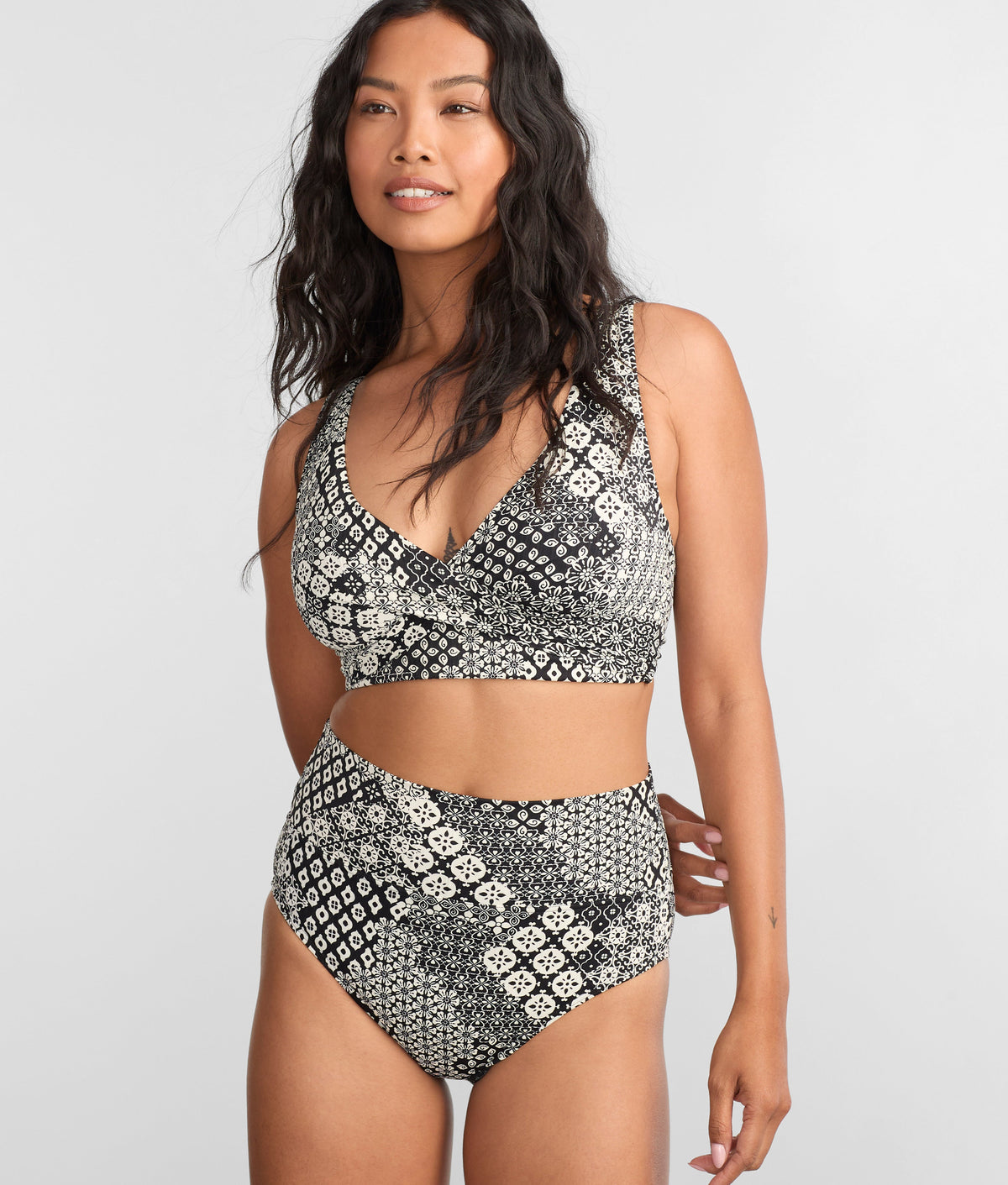 Hannah Fold-Over High-Waist Bikini Bottom