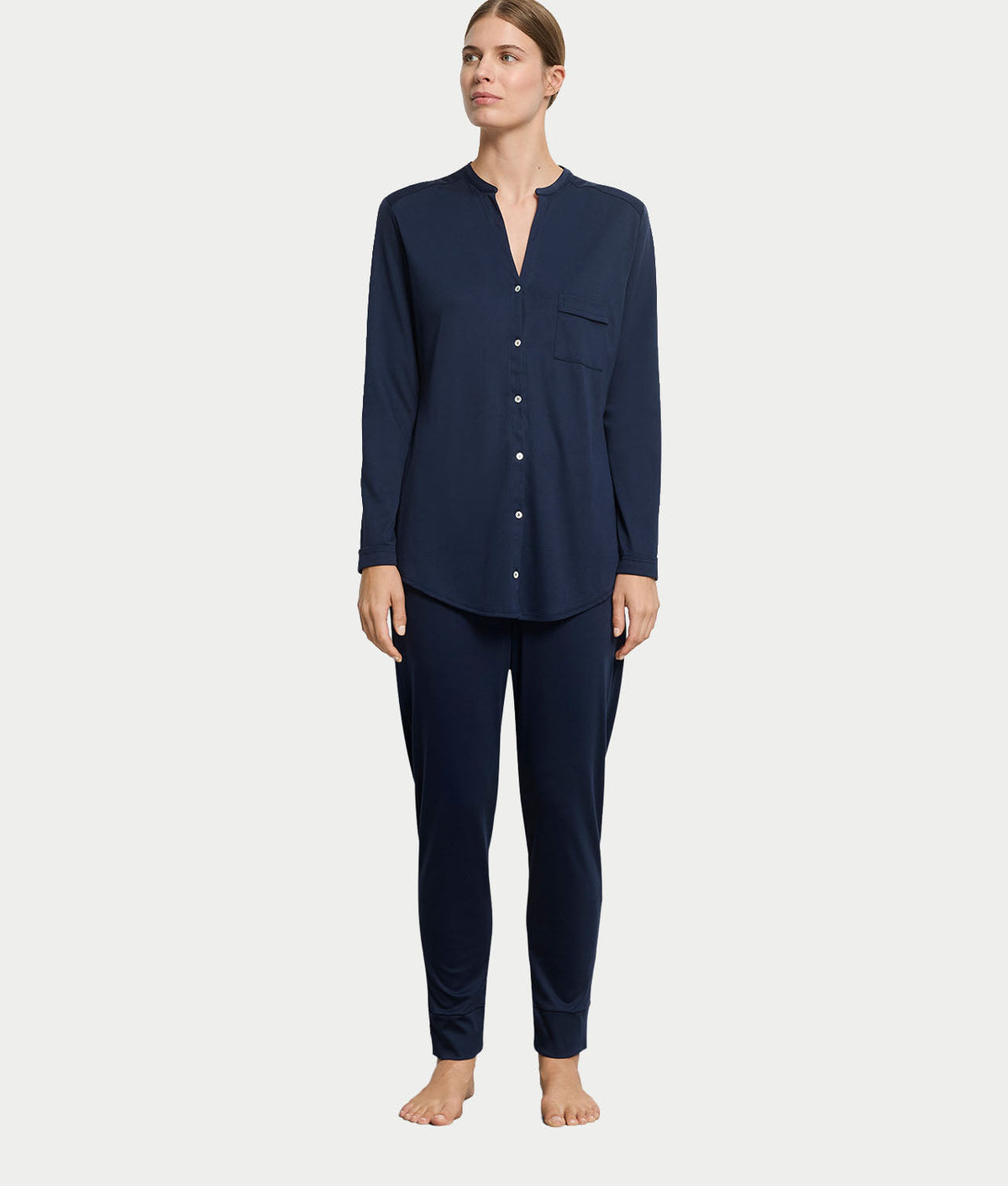 Pure Essence Button Front Soft Cotton Pajama Set