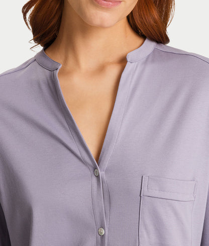 Pure Essence Button Front Soft Cotton Pajama Set