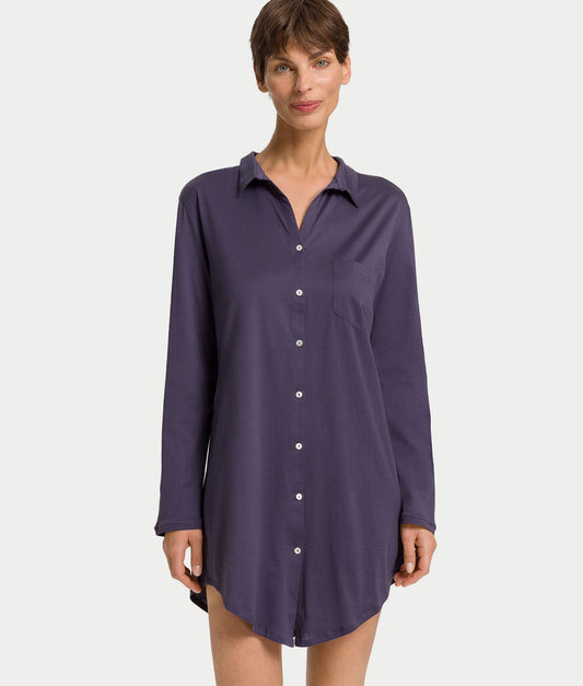 Cotton Deluxe Button-Front Sleep Shirt