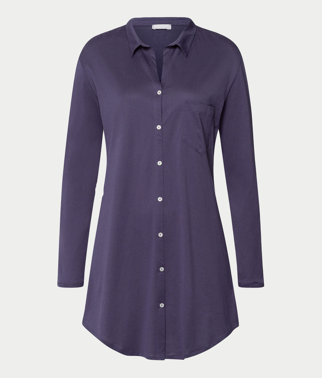 Cotton Deluxe Button-Front Sleep Shirt