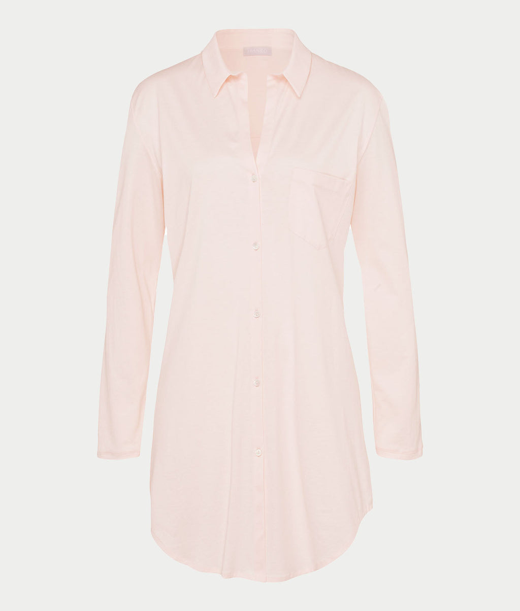 Cotton Deluxe Button-Front Sleep Shirt