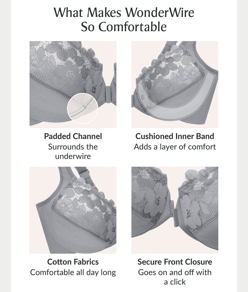 WonderWire Front-Close Cotton Bra
