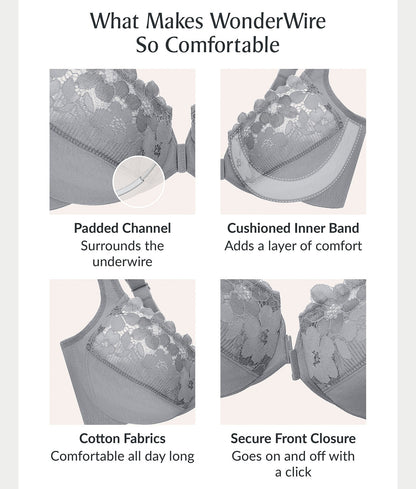 WonderWire Front-Close Cotton Bra
