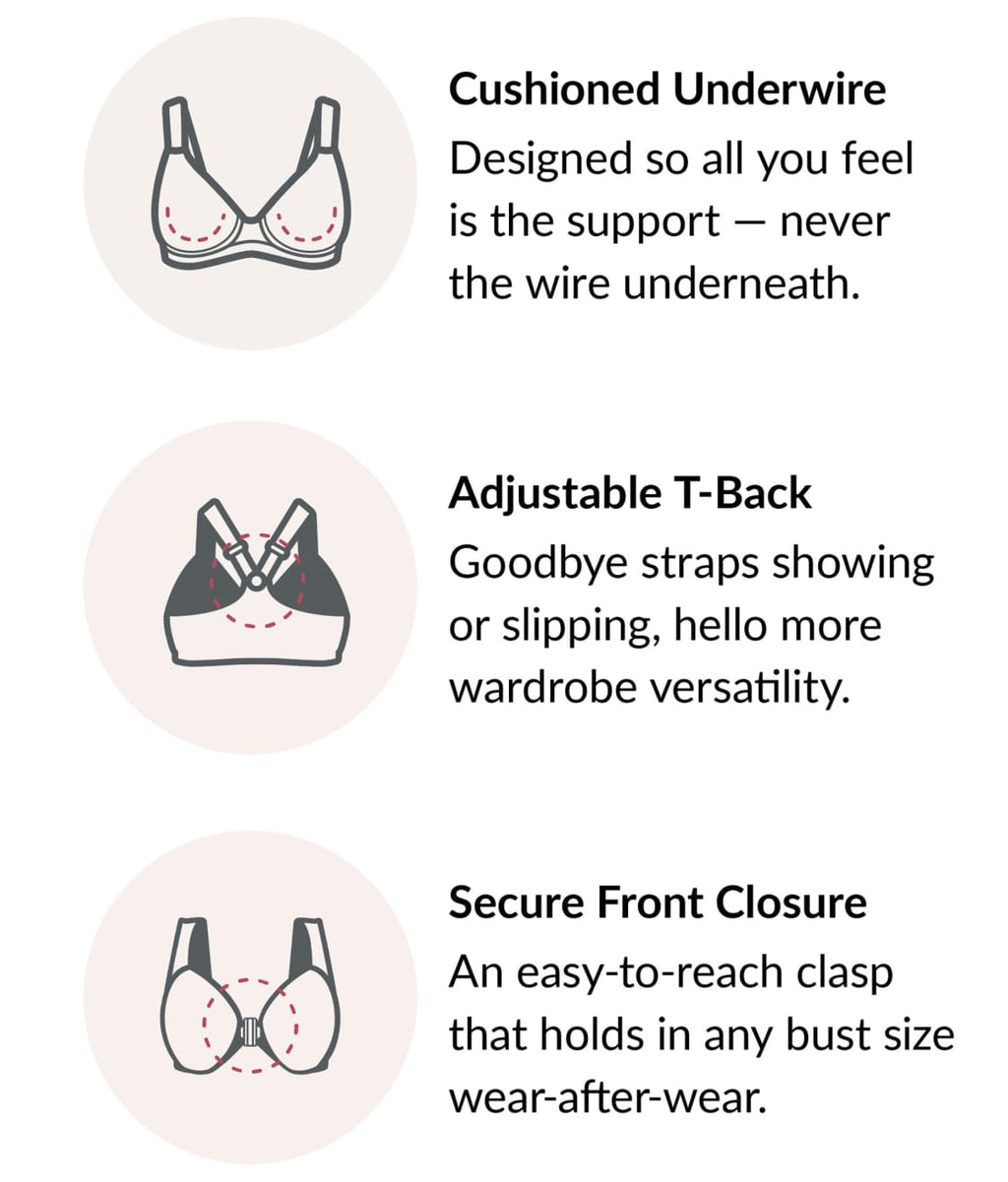 WonderWire Front-Close T-Back Bra