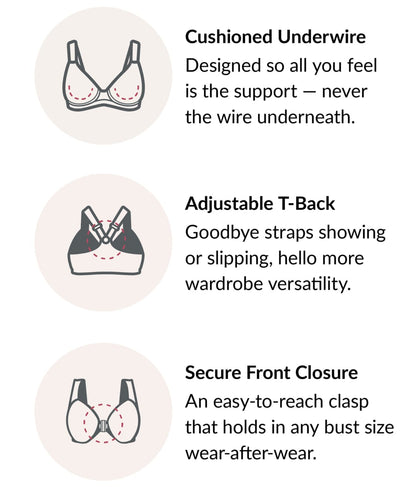WonderWire Front-Close T-Back Bra