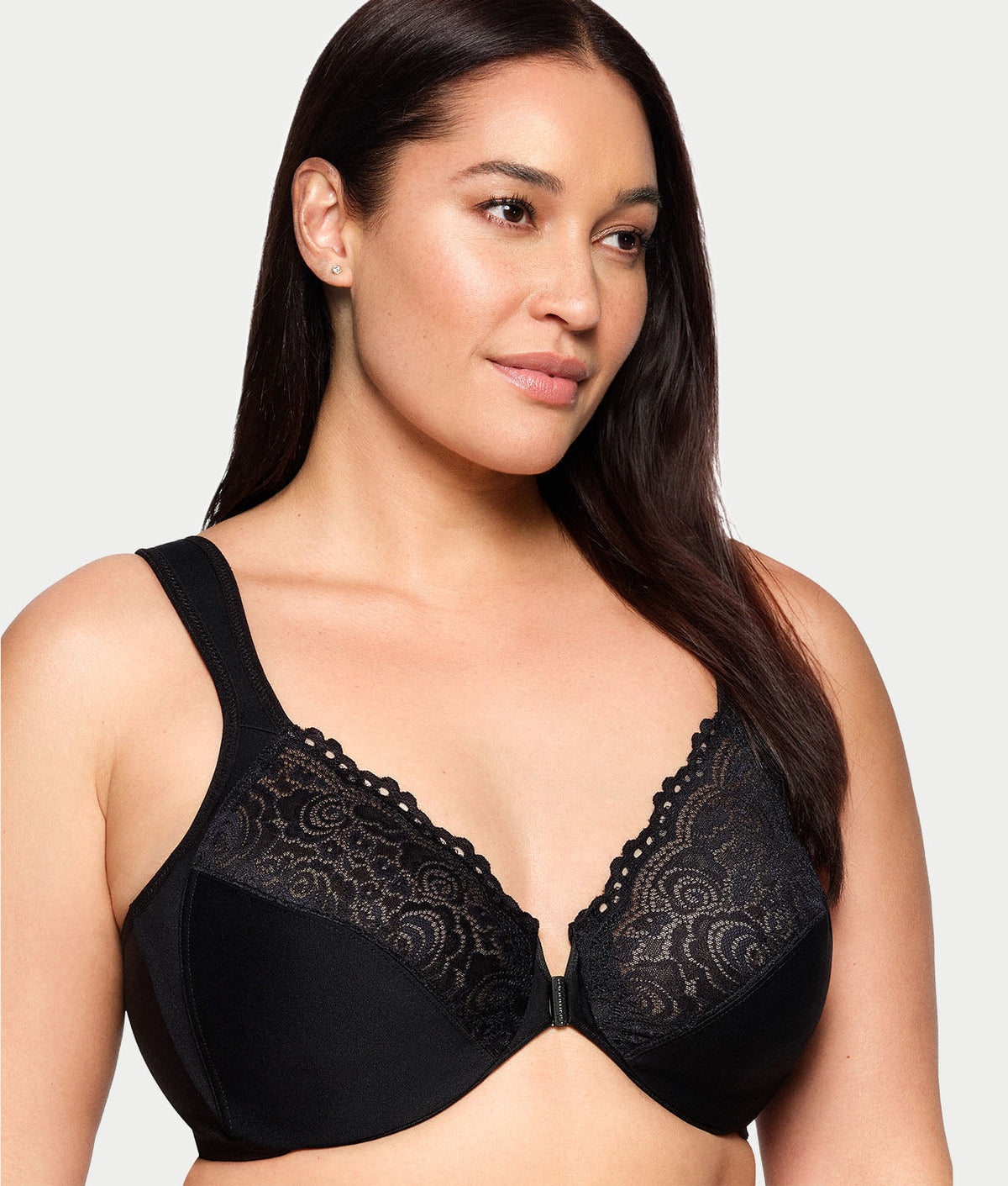 WonderWire Front-Close Posture Back Lace Bra
