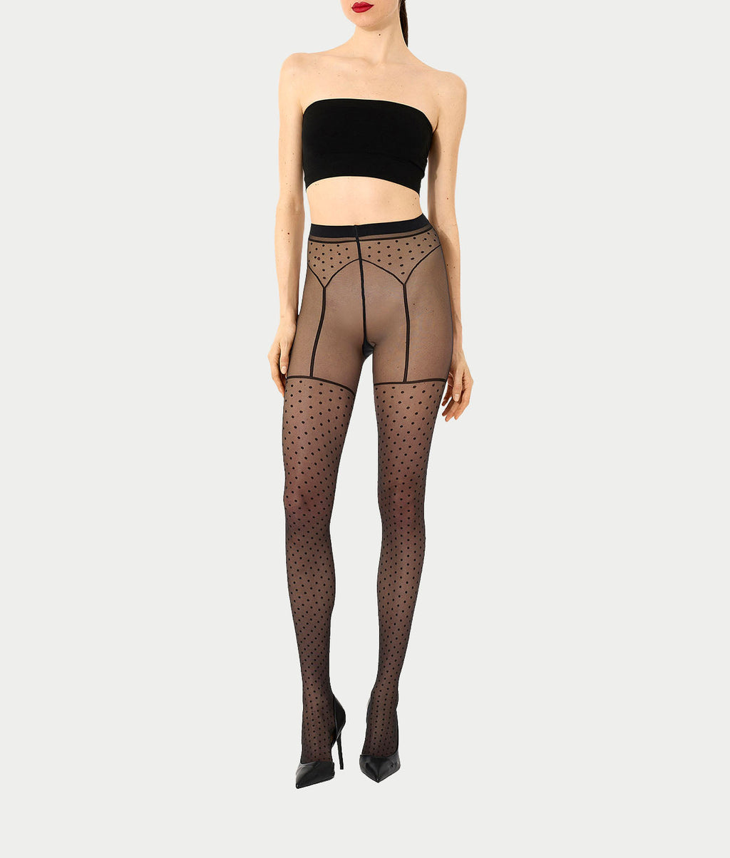 Dotted Garter Belt Tights