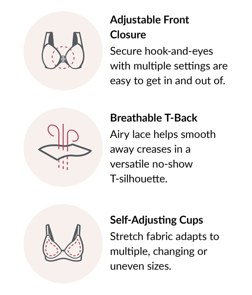 Front-Close Cotton T-Back Wire-Free Comfort Bra