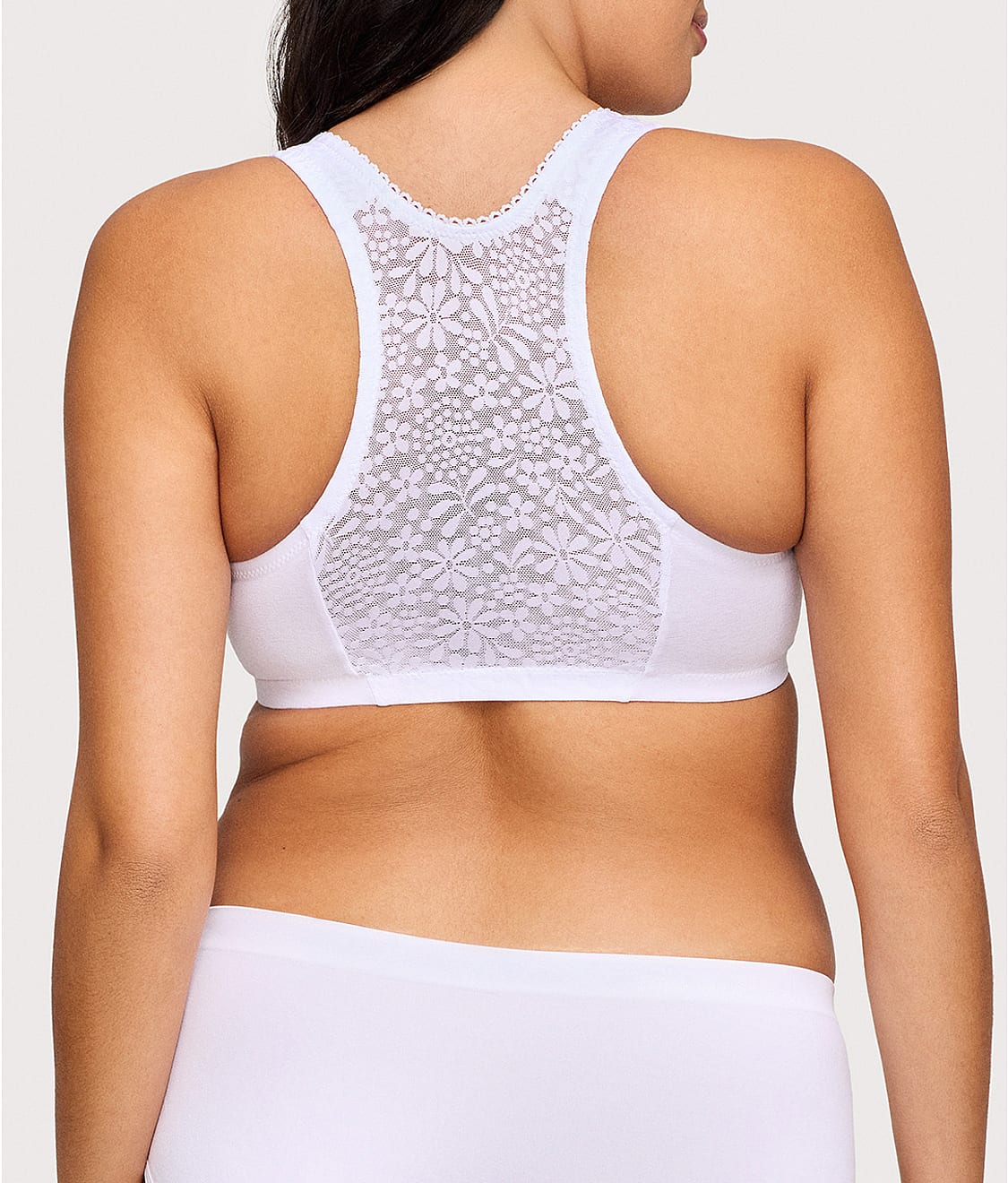Front-Close Cotton T-Back Wire-Free Comfort Bra