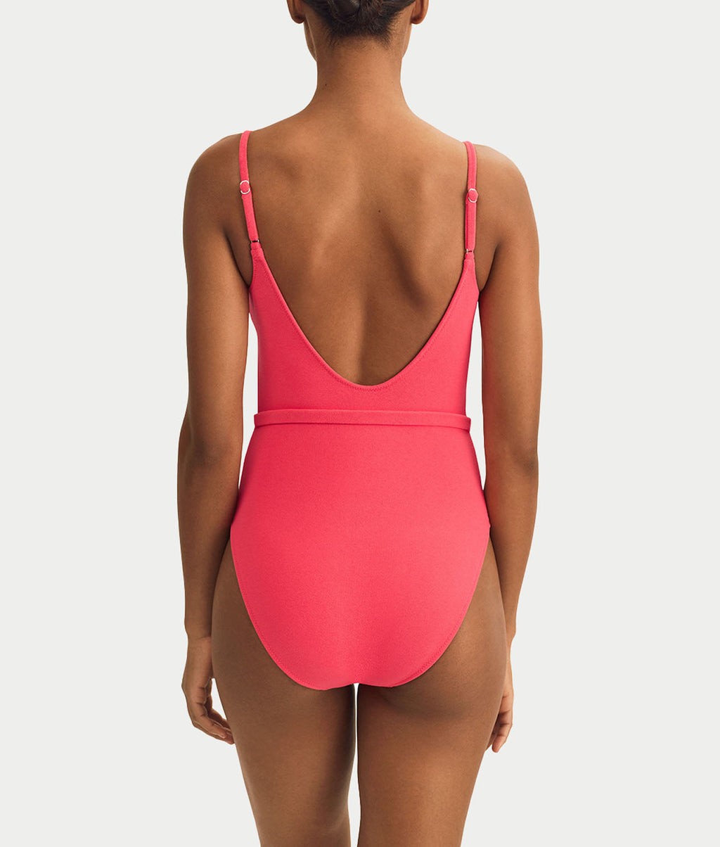 Kennedy Terry Belted One-Piece Swimsuit