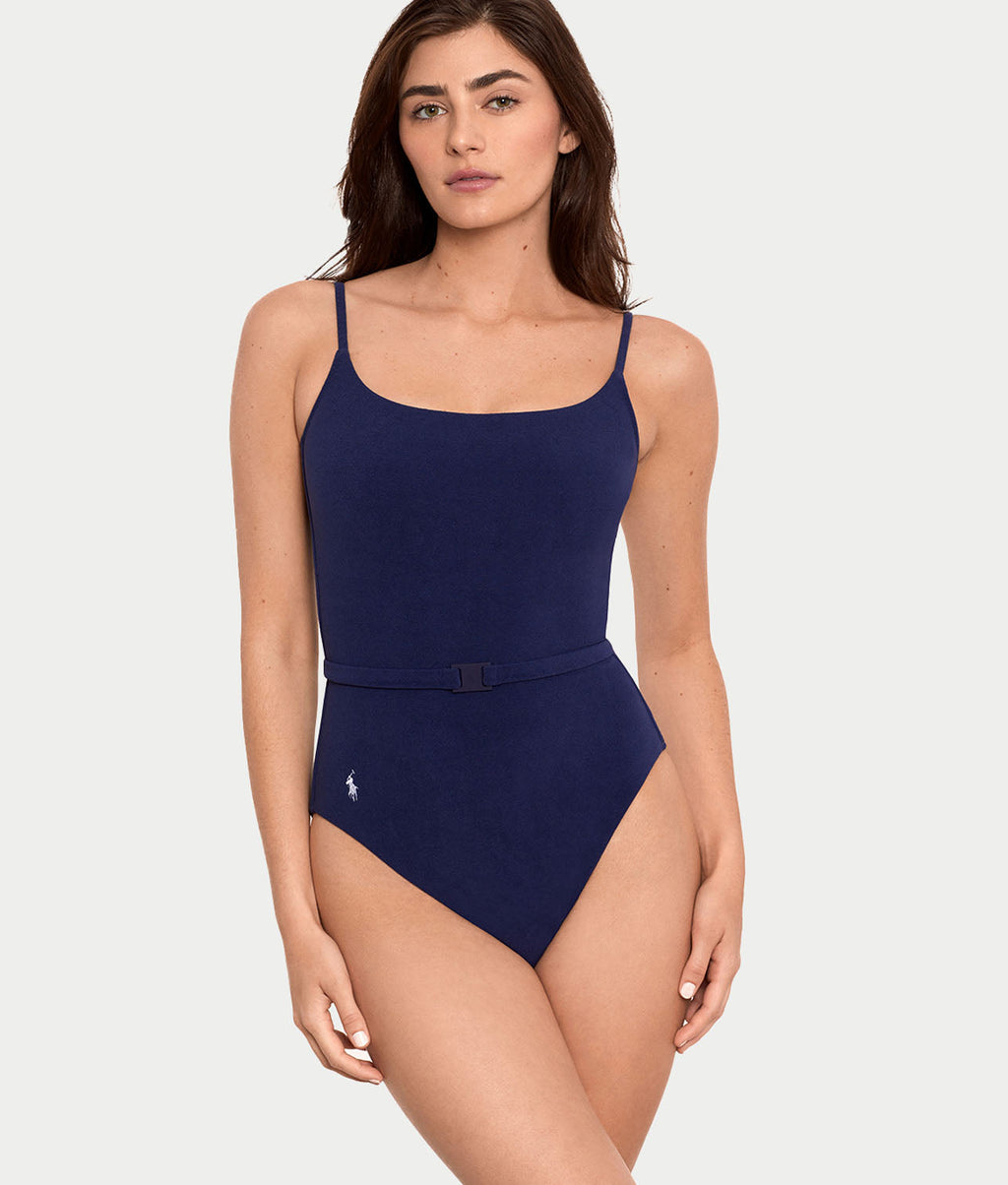 Kennedy Terry Belted One-Piece Swimsuit