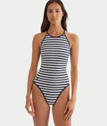 Retro High-Neck One-Piece Swimsuit