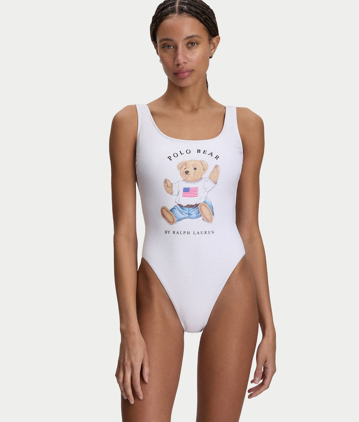 Heritage Polo Bear Terry Scoop One-Piece Swimsuit