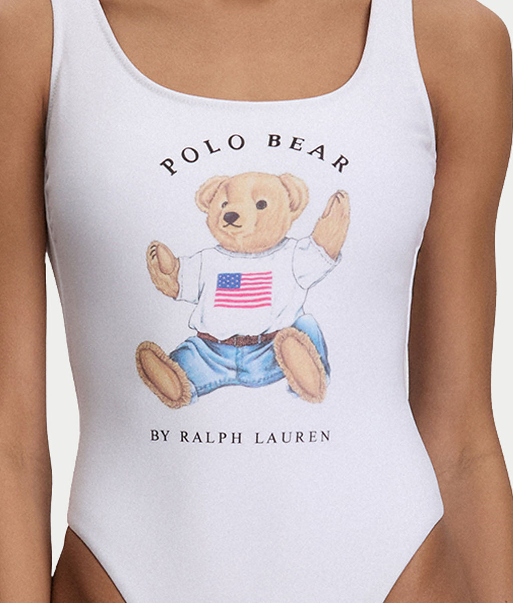 Heritage Polo Bear Terry Scoop One-Piece Swimsuit
