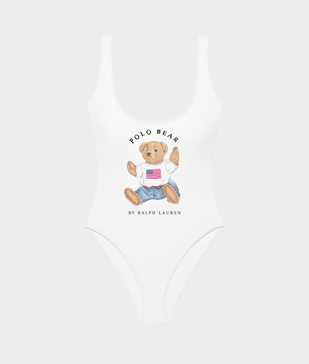 Heritage Polo Bear Terry Scoop One-Piece Swimsuit