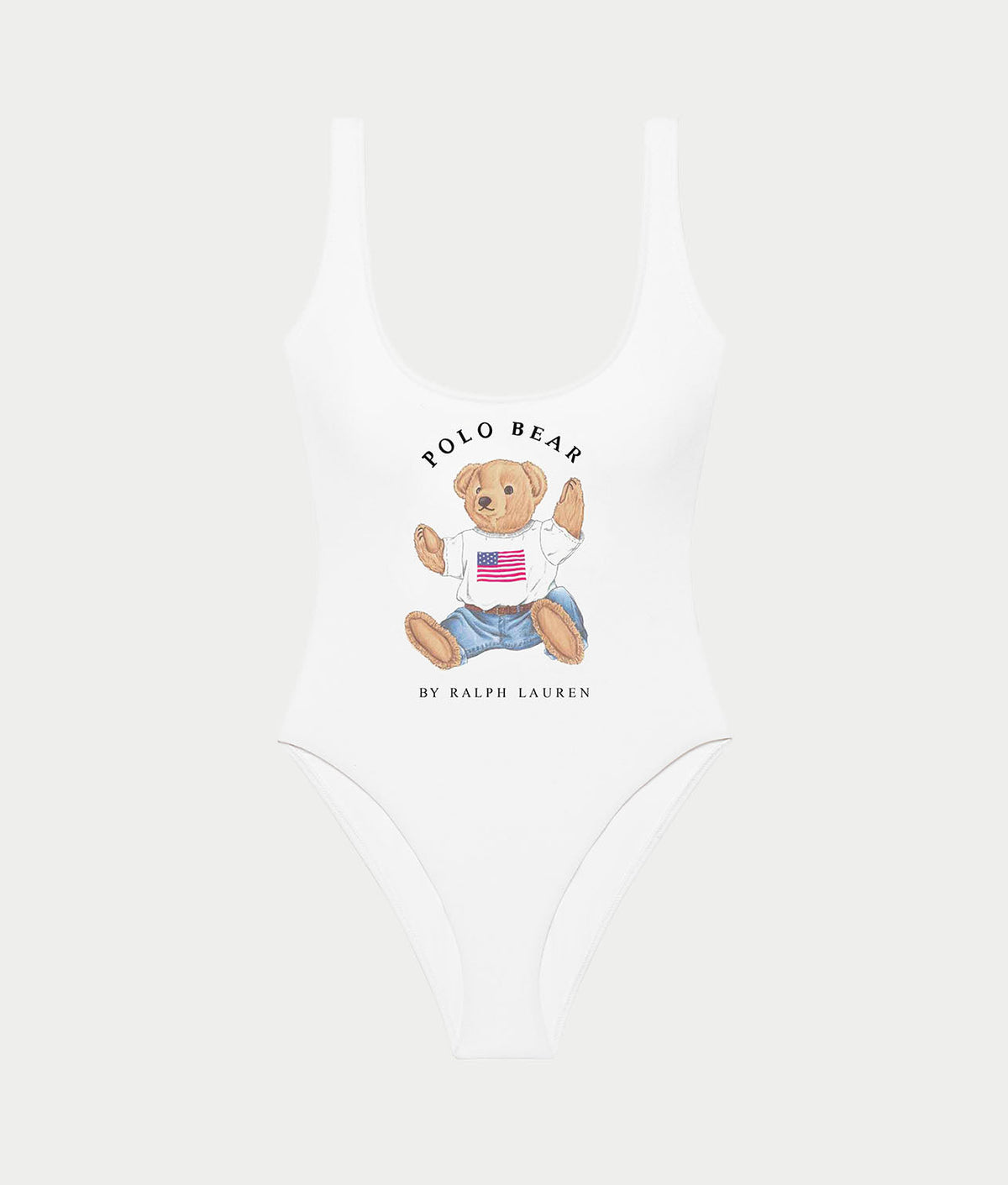 Heritage Polo Bear Terry Scoop One-Piece Swimsuit