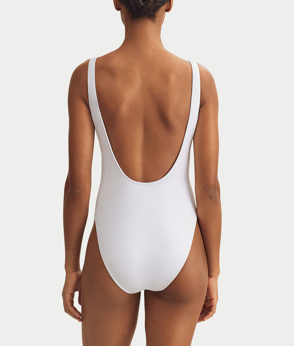 Heritage Polo Bear Terry Scoop One-Piece Swimsuit