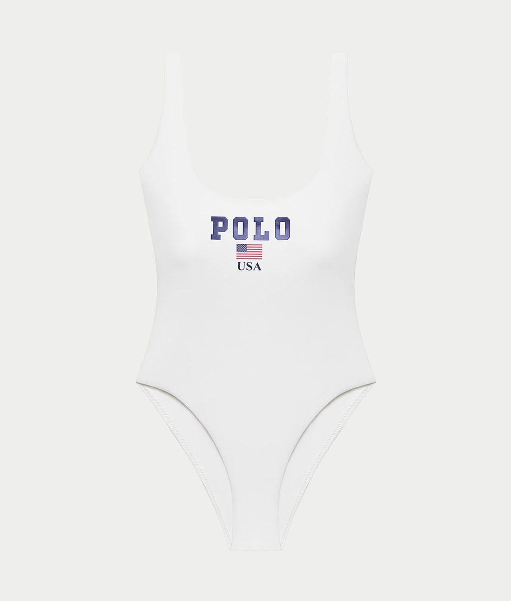 USA Logo Scoop Tank One-Piece Swimsuit