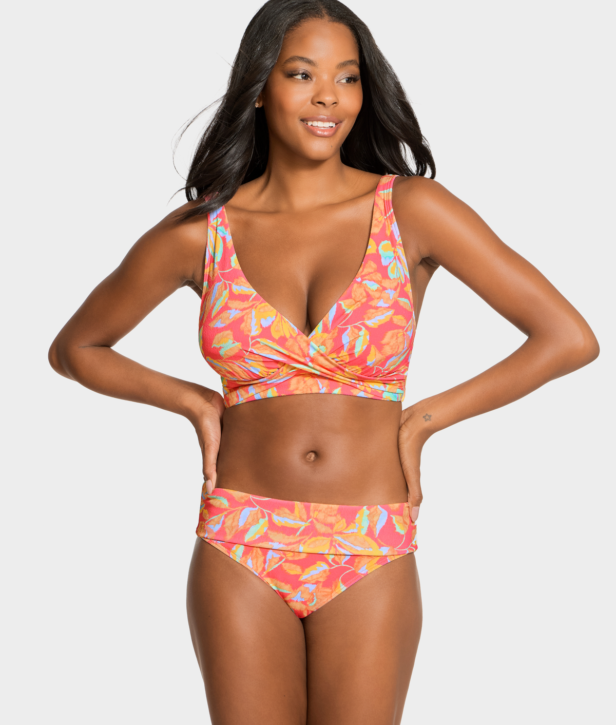 Hannah Fold-Over High-Waist Bikini Bottom