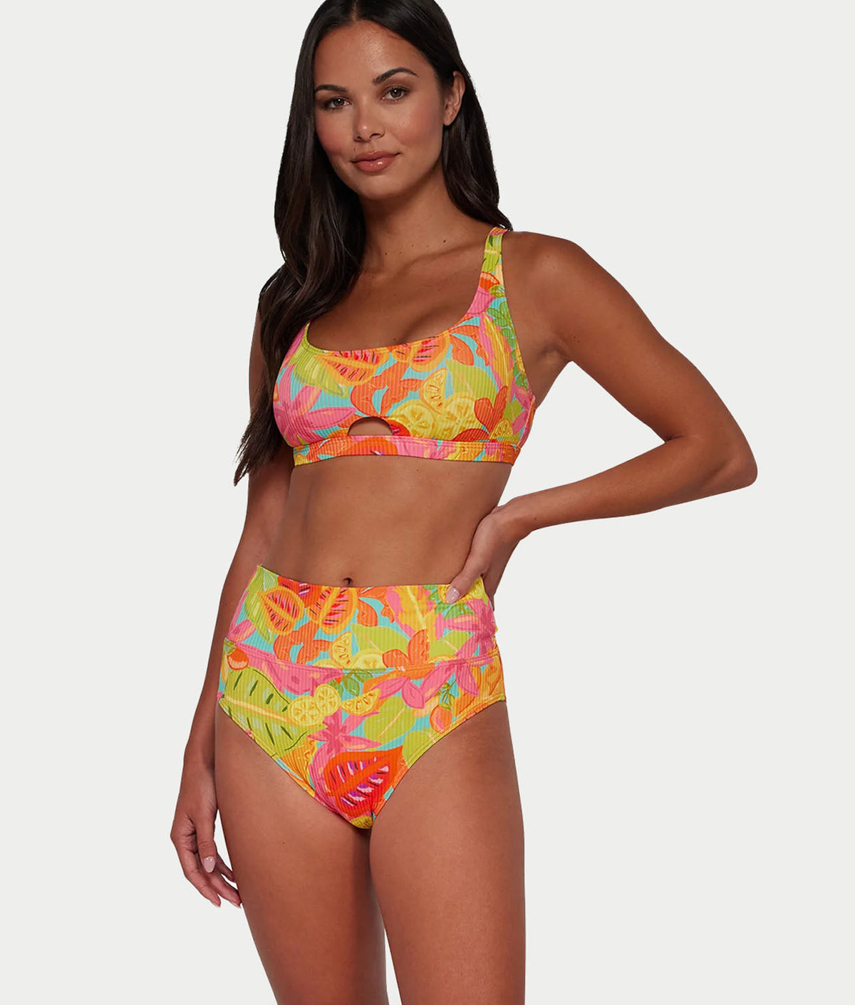 Hannah Fold-Over High-Waist Bikini Bottom