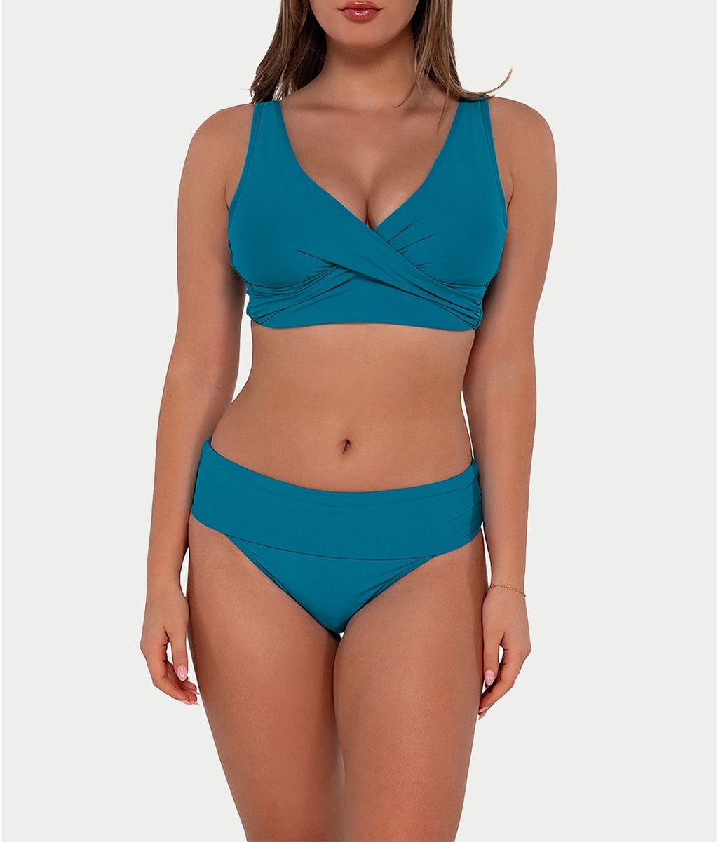 Hannah Fold-Over High-Waist Bikini Bottom