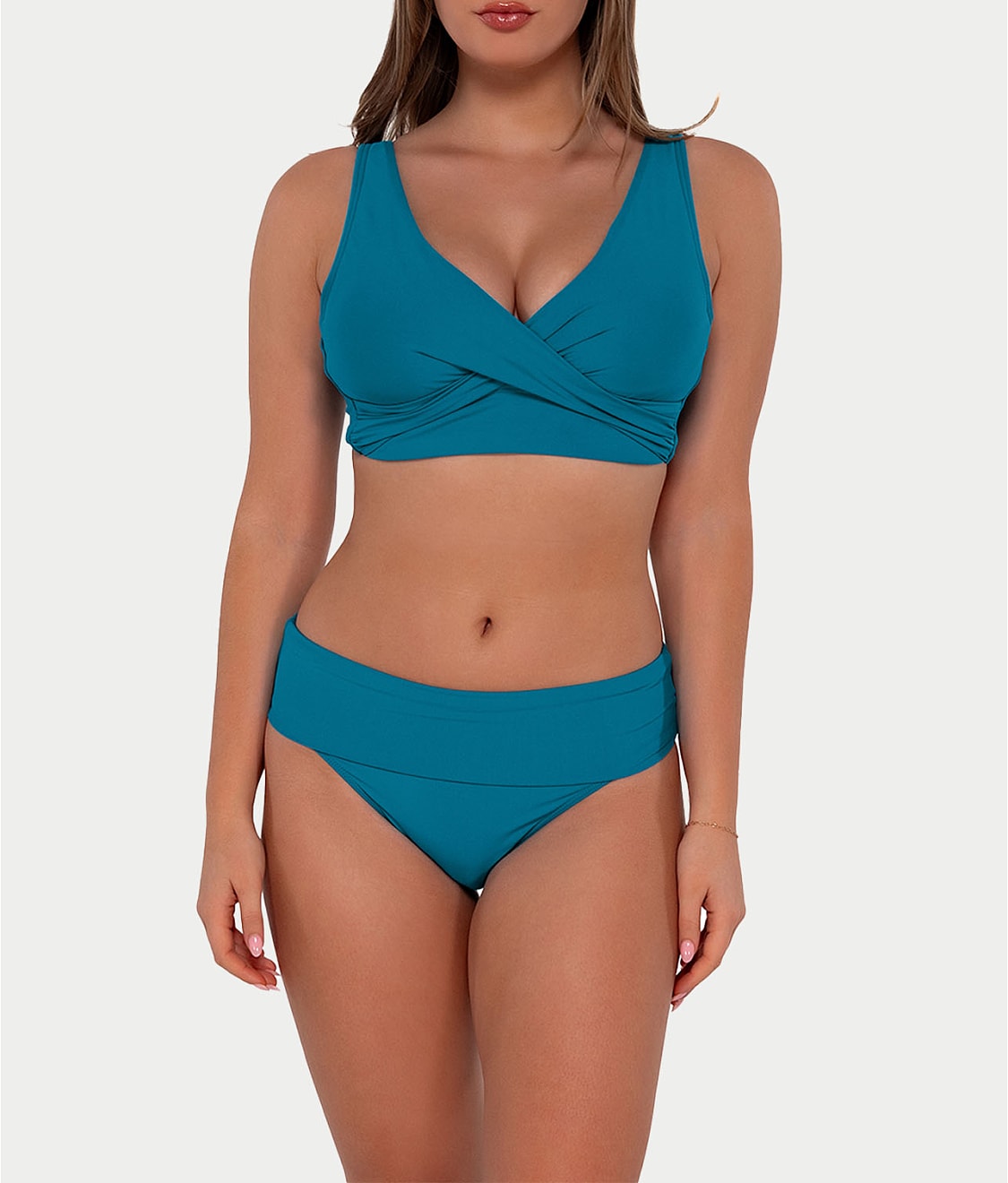 Hannah Fold-Over High-Waist Bikini Bottom