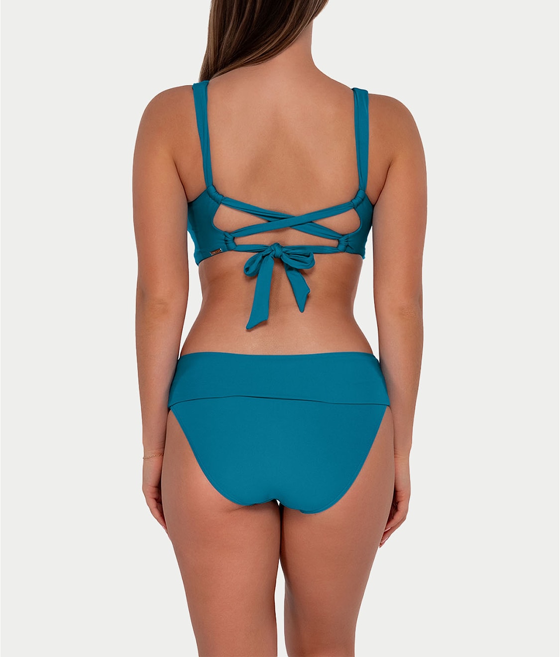 Hannah Fold-Over High-Waist Bikini Bottom