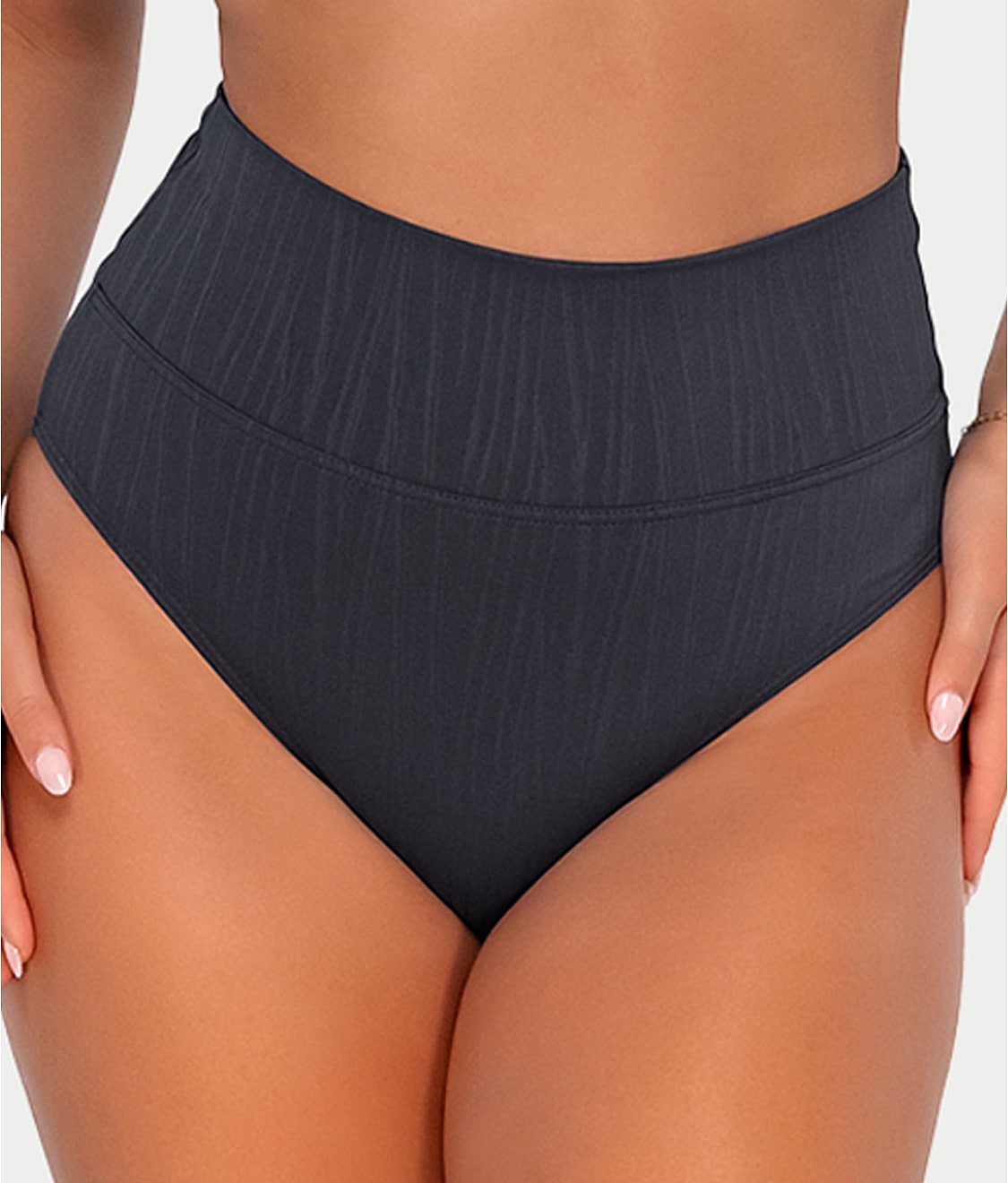 Hannah Fold-Over High-Waist Bikini Bottom