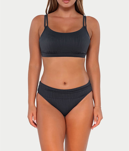 Hannah Fold-Over High-Waist Bikini Bottom