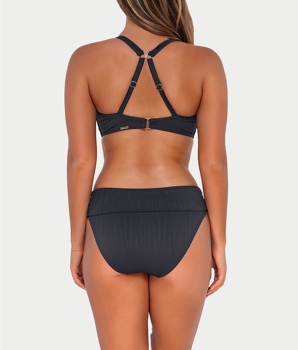Hannah Fold-Over High-Waist Bikini Bottom