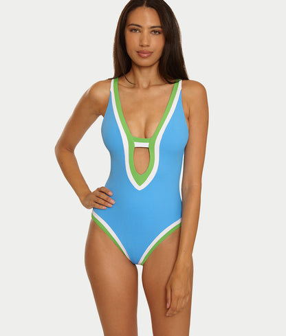 Coast Line Plunge One-Piece