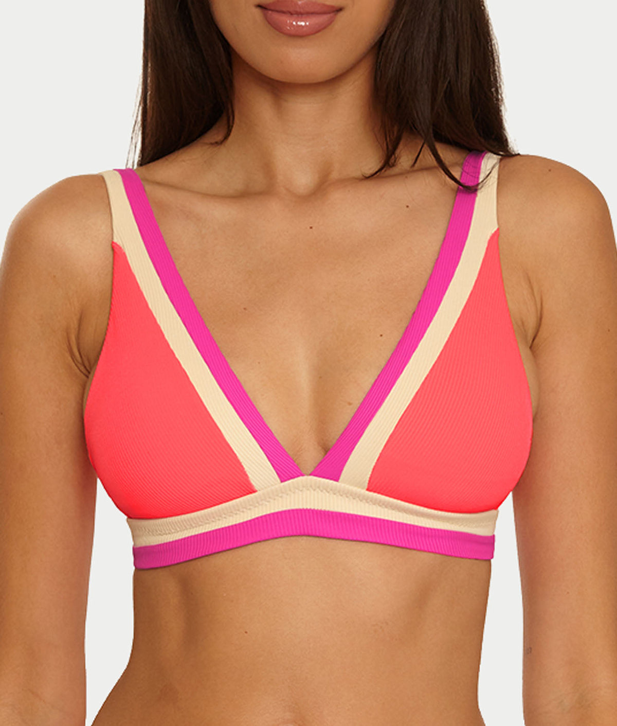 Coast Line Plunge Bikini Top