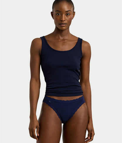 Cotton & Lace Hi-Cut Bikini