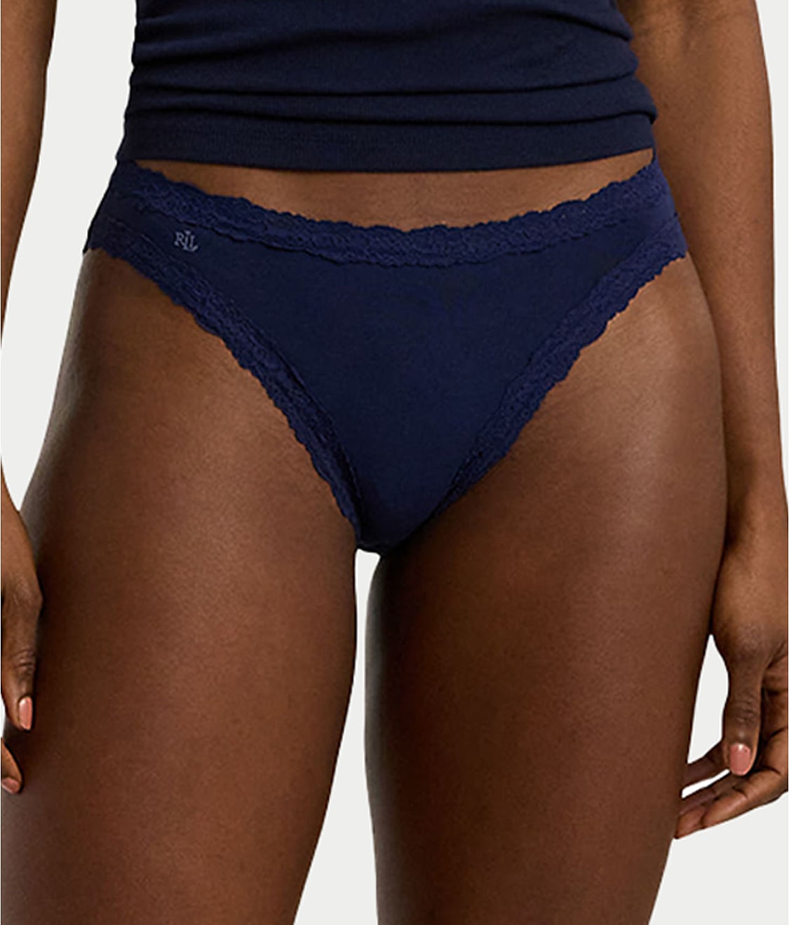Cotton & Lace Hi-Cut Bikini