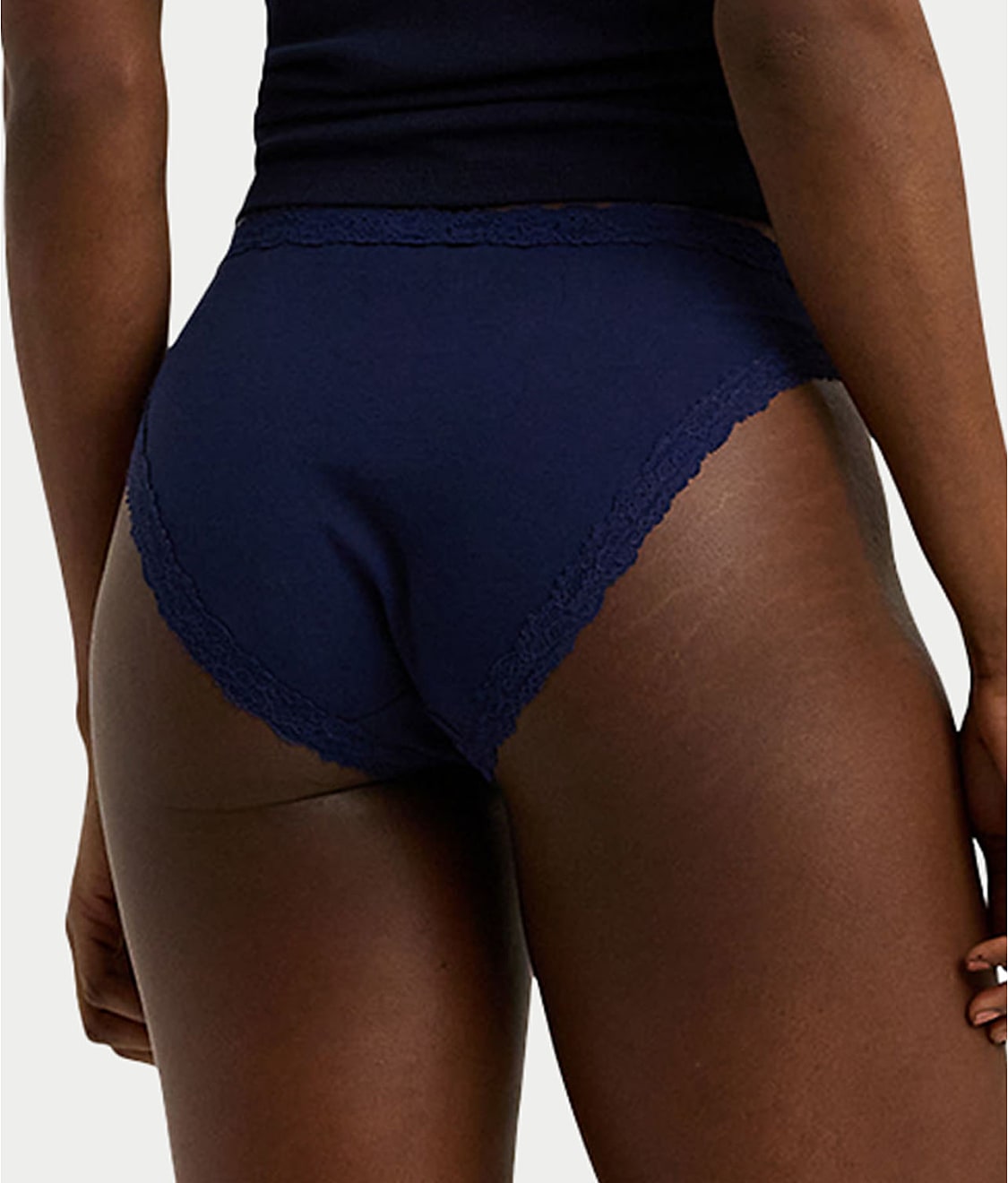 Cotton & Lace Hi-Cut Bikini