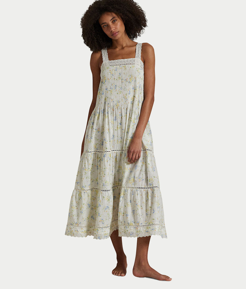 Botanical Floral Woven Sleep Dress