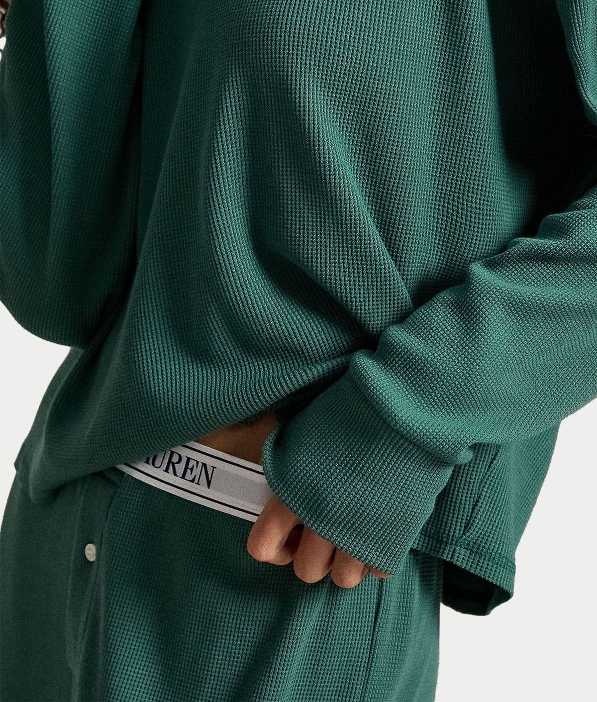 Club Waffle Knit Long Sleeve Pajama Set