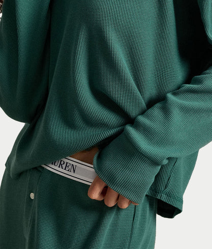 Club Waffle Knit Long Sleeve Pajama Set