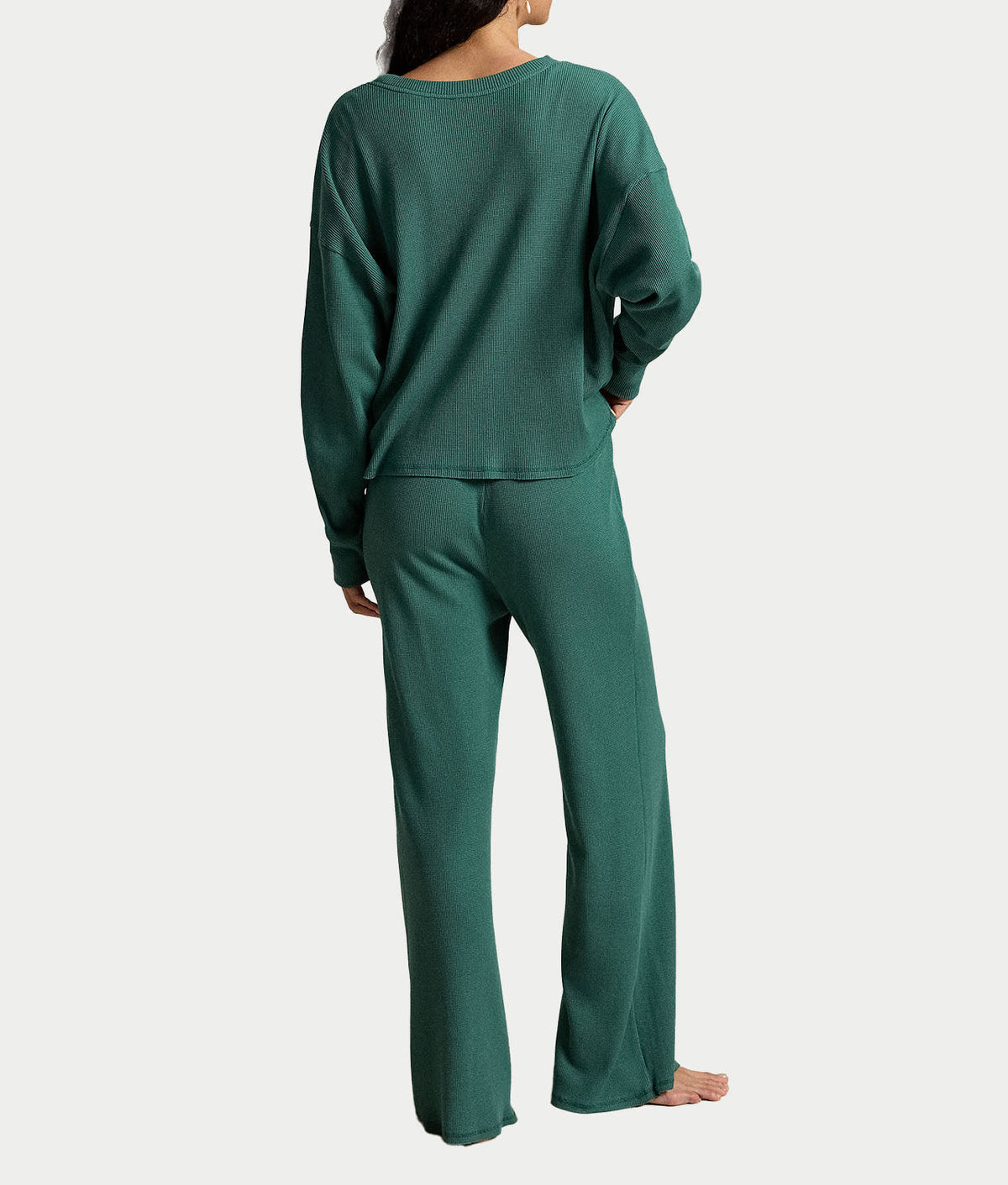 Club Waffle Knit Long Sleeve Pajama Set