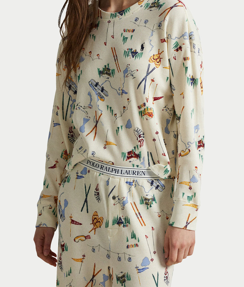 Club Waffle Knit Long Sleeve Pajama Set