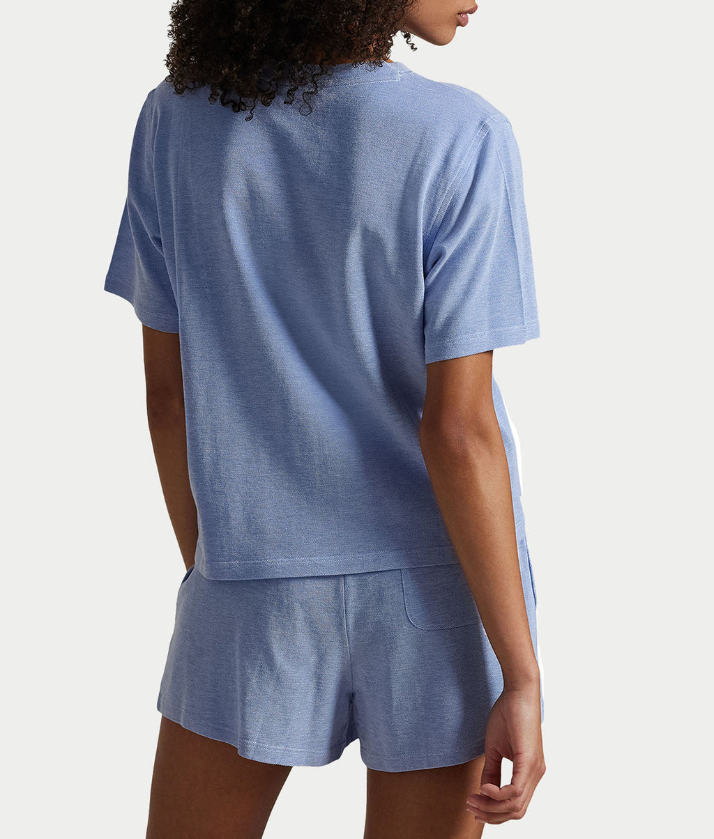 Oxford Knit Pajama Shorts Set