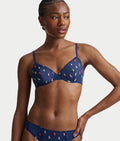 Embroidered Pony Mesh Unlined Demi Bra