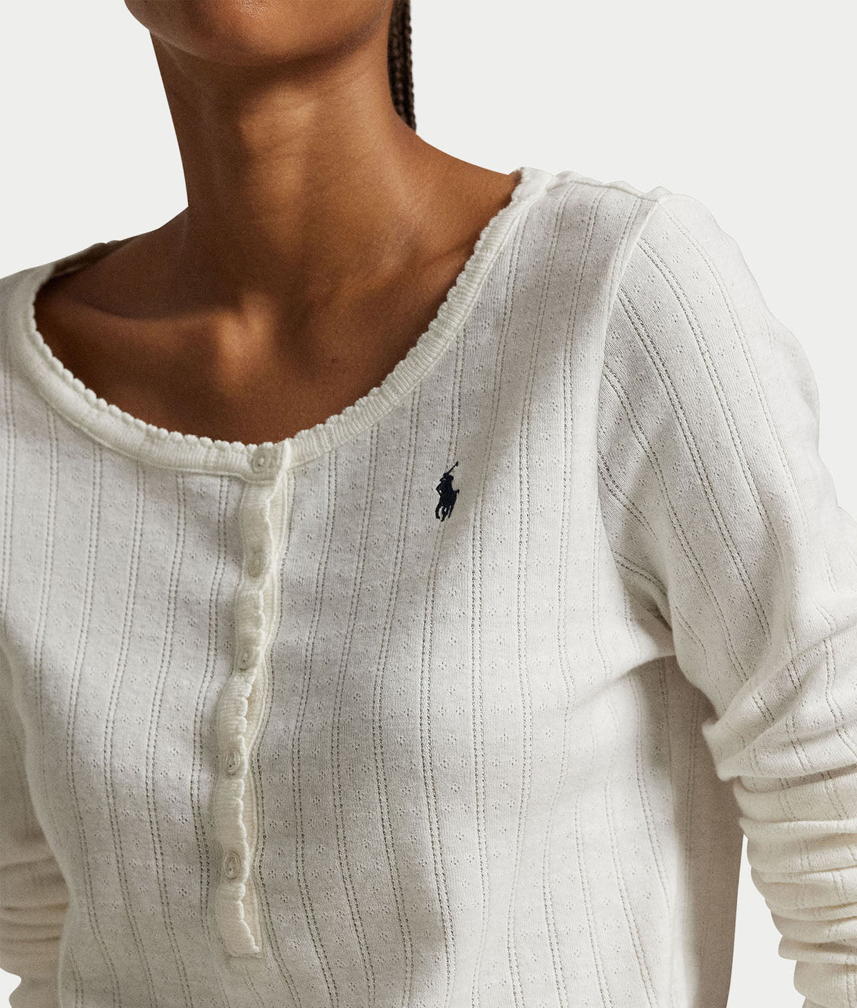 Henley Wide Leg Knit Pajama Set