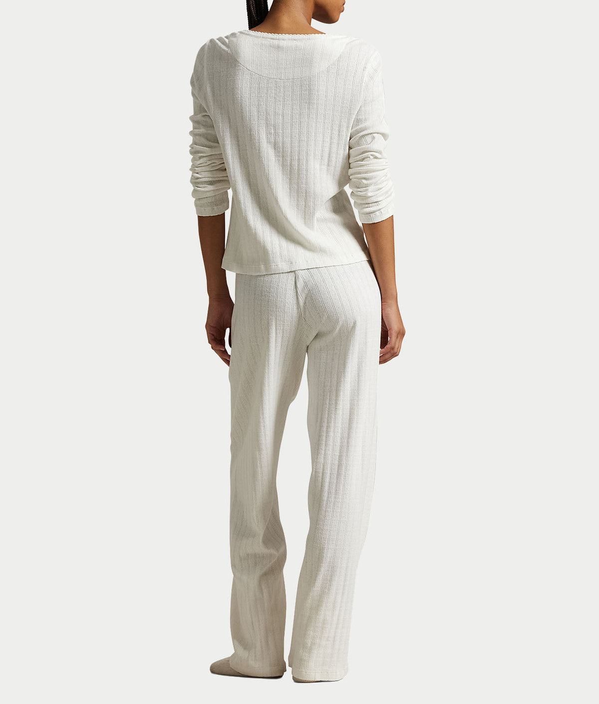 Henley Wide Leg Knit Pajama Set