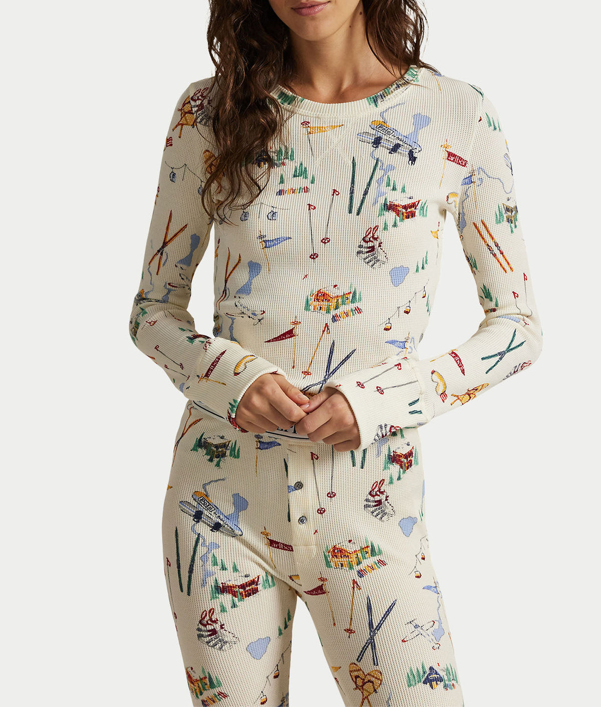 Waffle Knit Jogger Pajama Set