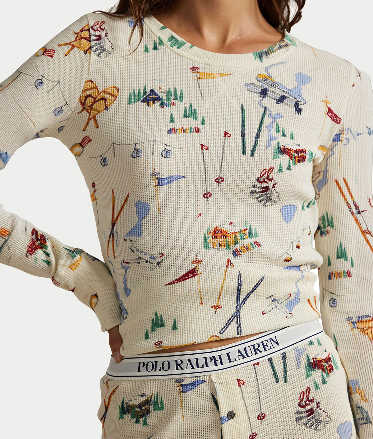 Waffle Knit Jogger Pajama Set