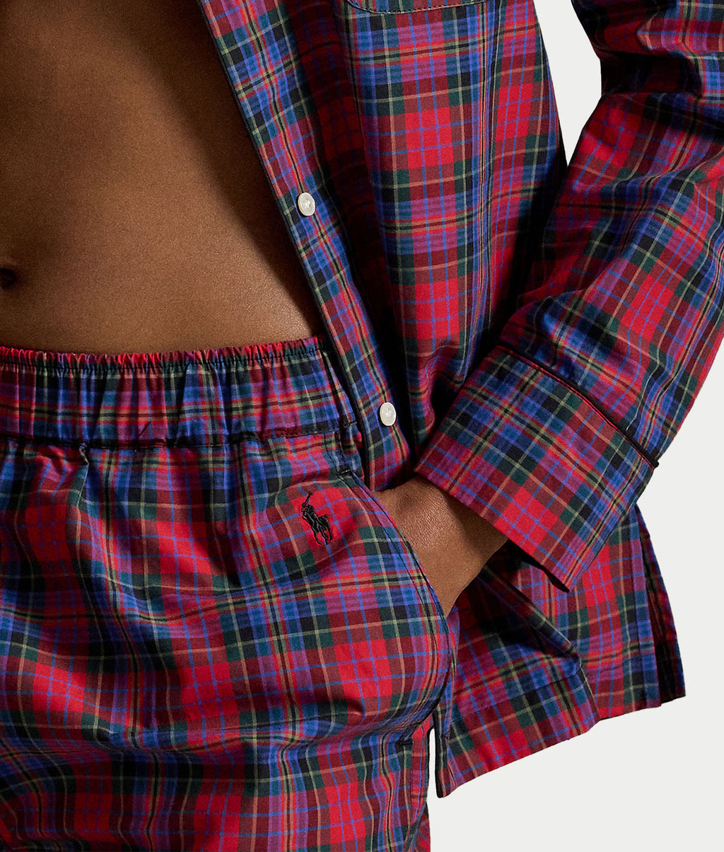 Sleep Trails Woven Plaid Pajama Set